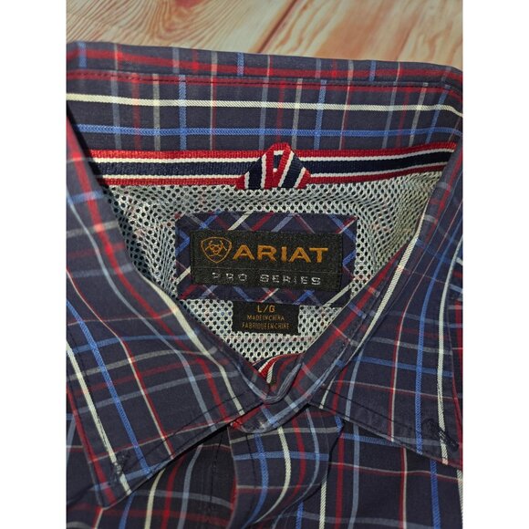 Ariat Pro Series Mens Plaid Button-Up S/S Shirt Large - Picture 5 of 8